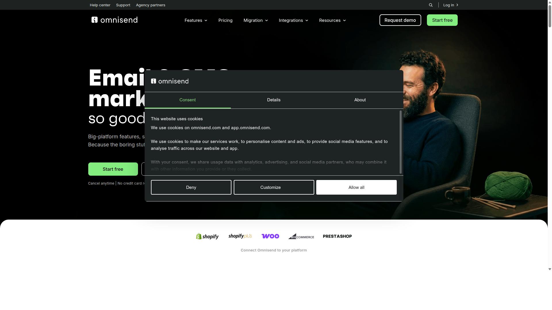 Omnisend website